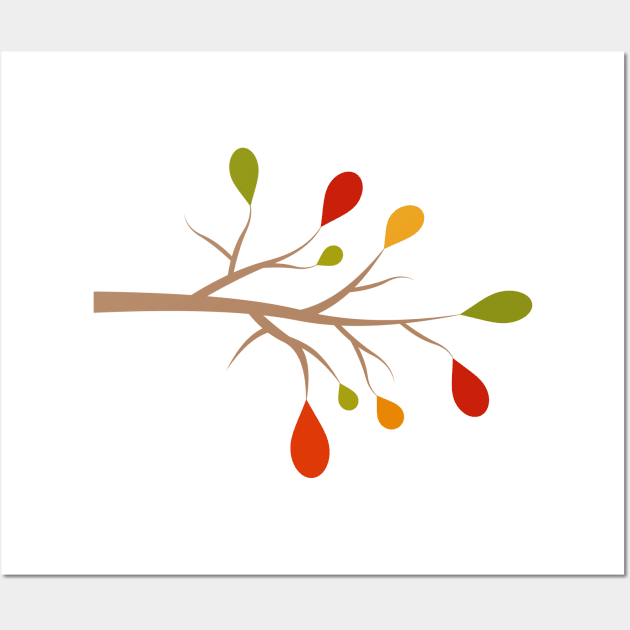 Autumn leaves on a branch Wall Art by TheLouisa